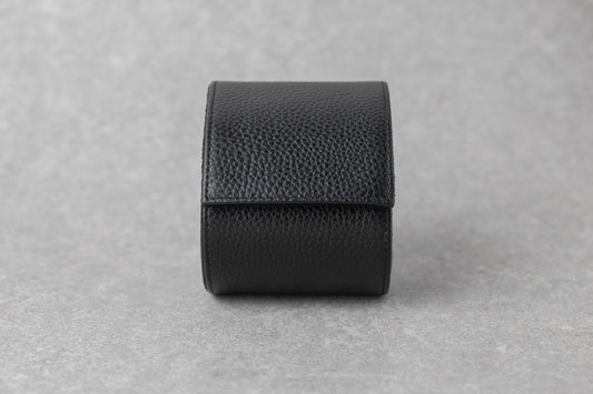Full Black Natural Leather Individual watch roll