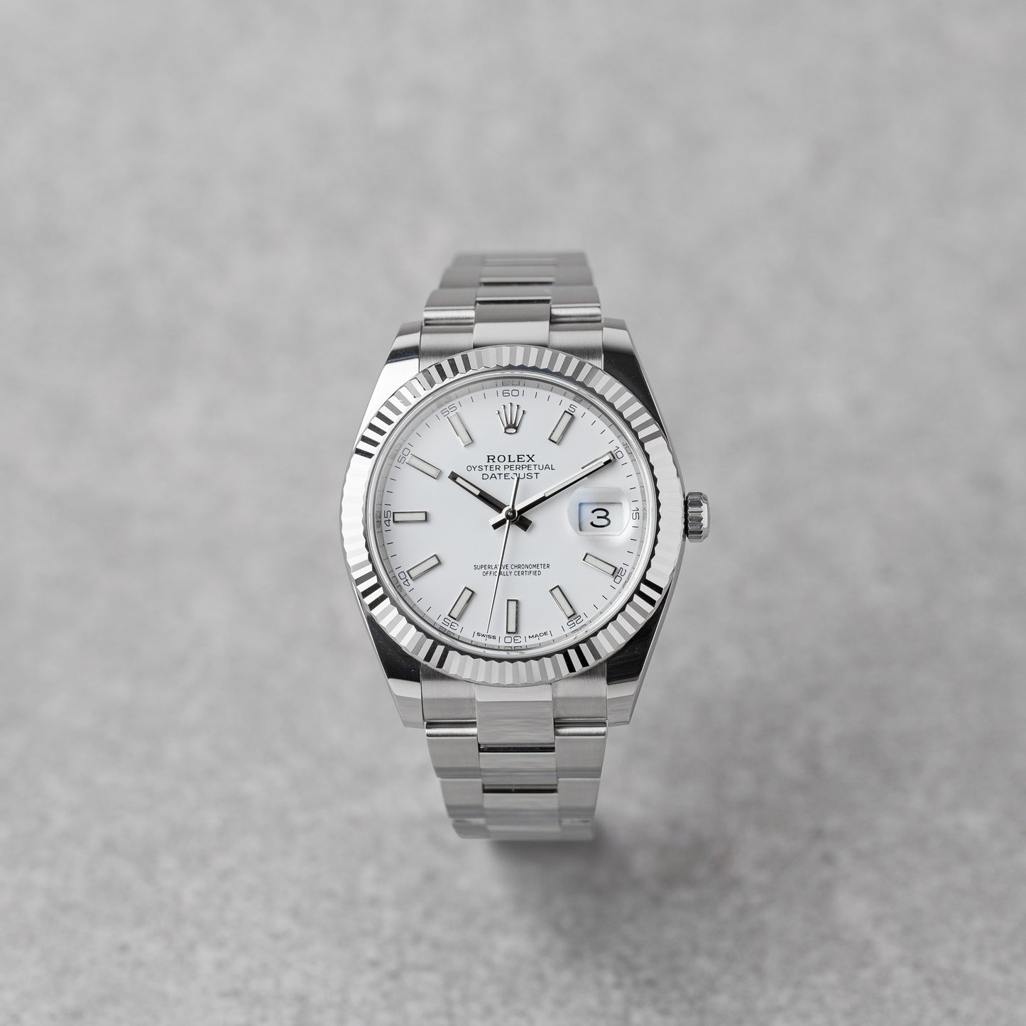ROLEX DATEJUST 41 WHITE DIAL REF: 126334