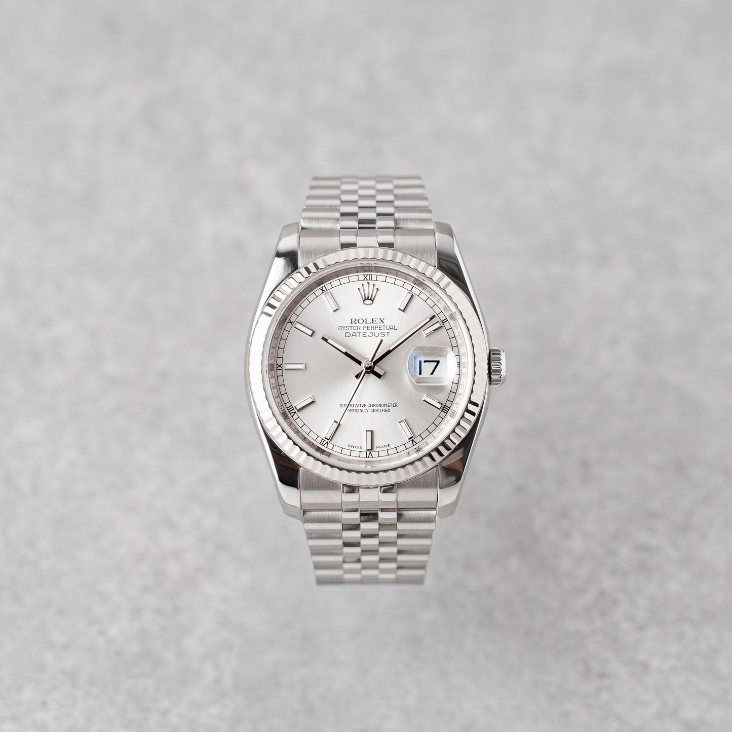 ROLEX DATEJUST 36 SILVER DIAL REF: 116234