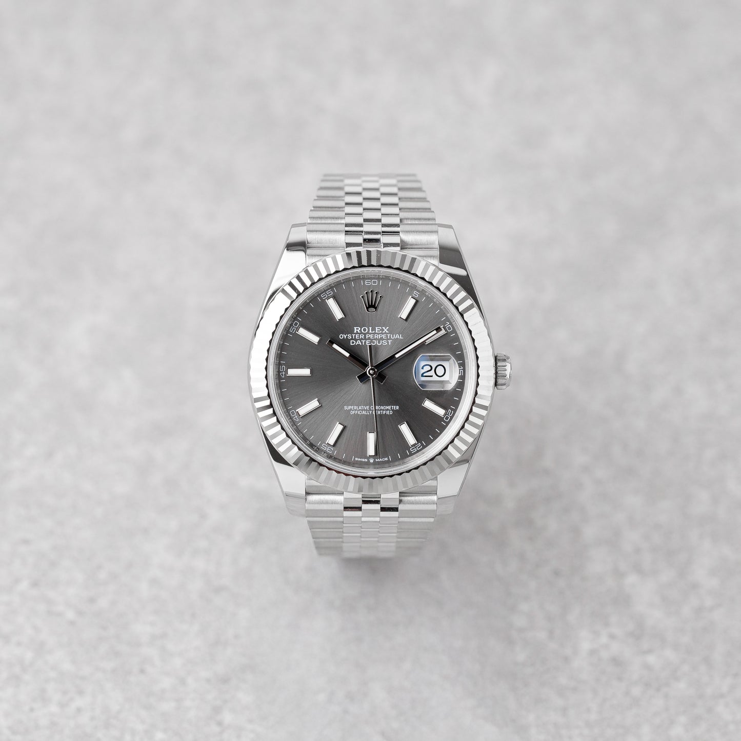 ROLEX DATEJUST 41 RHODIUM DIAL REF: 126334 (2025)