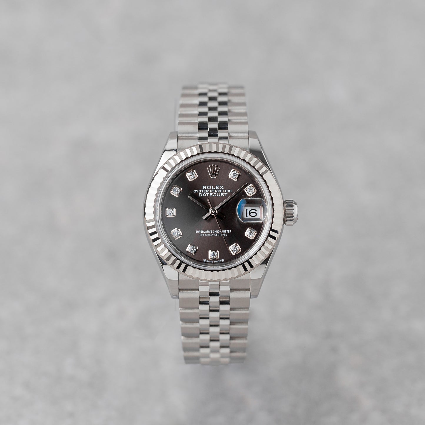 ROLEX LADY-DATEJUST 28 CINZA ESCURO REF: 279174