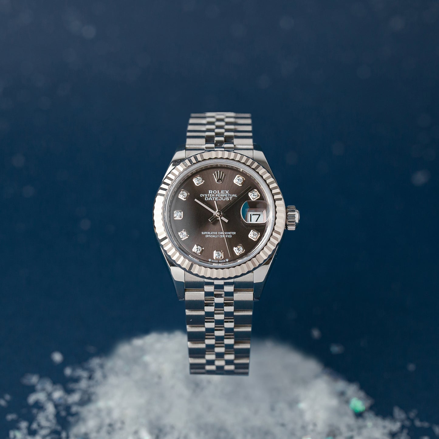 ROLEX LADY-DATEJUST 28 CINZA ESCURO REF: 279174