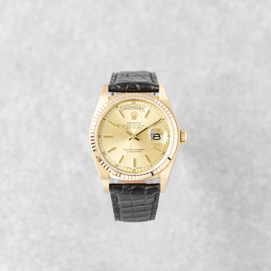 ROLEX DAY-DATE 36 CHAMPAGNE DIAL REF: 18038