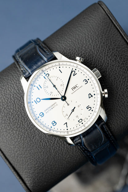 IWC PORTUGIESER CHRONOGRAPH WHITE DIAL REF: IW371605 (2020)