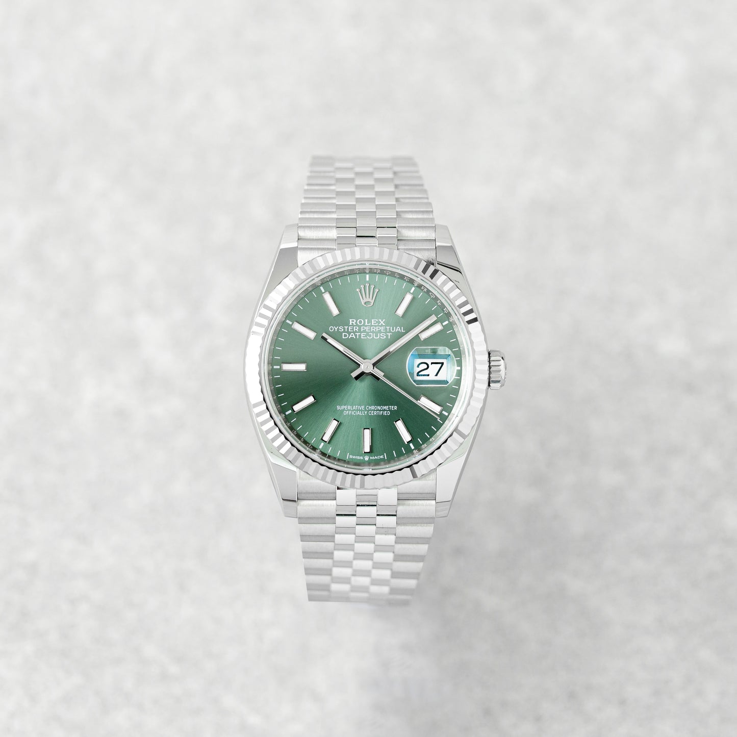 ROLEX DATEJUST 36 GREEN DIAL REF: 126234