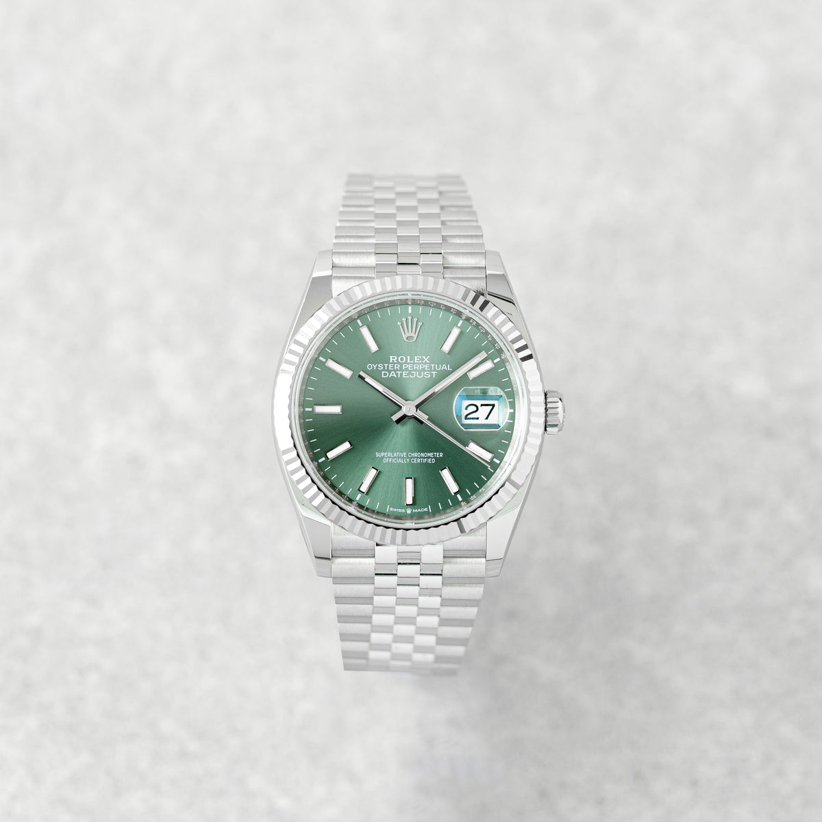 ROLEX DATEJUST 36 GREEN DIAL REF: 126234