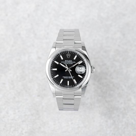 ROLEX DATEJUST 36 BLACK OYSTER REF: 126200