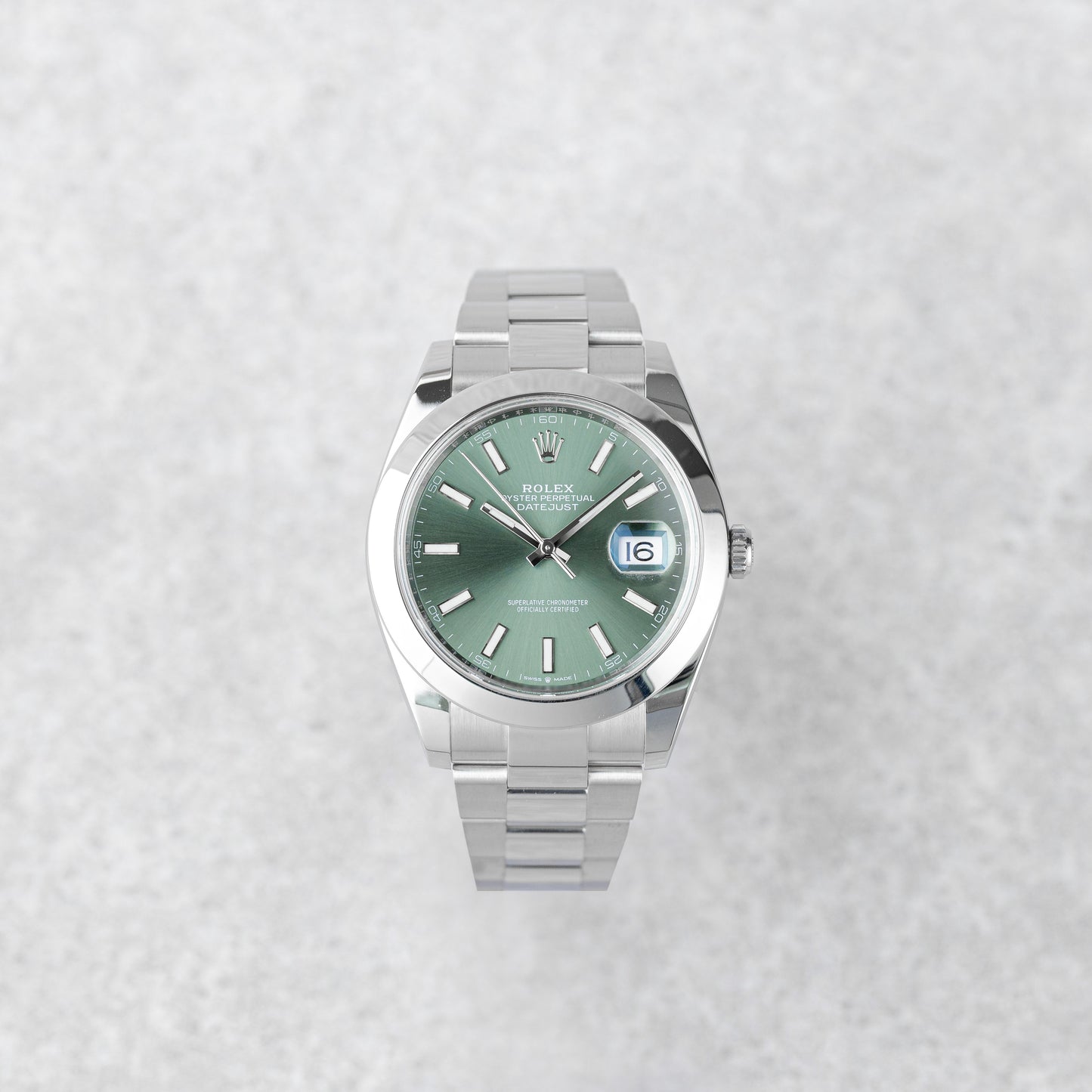 ROLEX DATEJUST 41 GREEN DIAL OYSTER REF: 126300