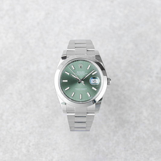 ROLEX DATEJUST 41 GREEN DIAL OYSTER REF: 126300