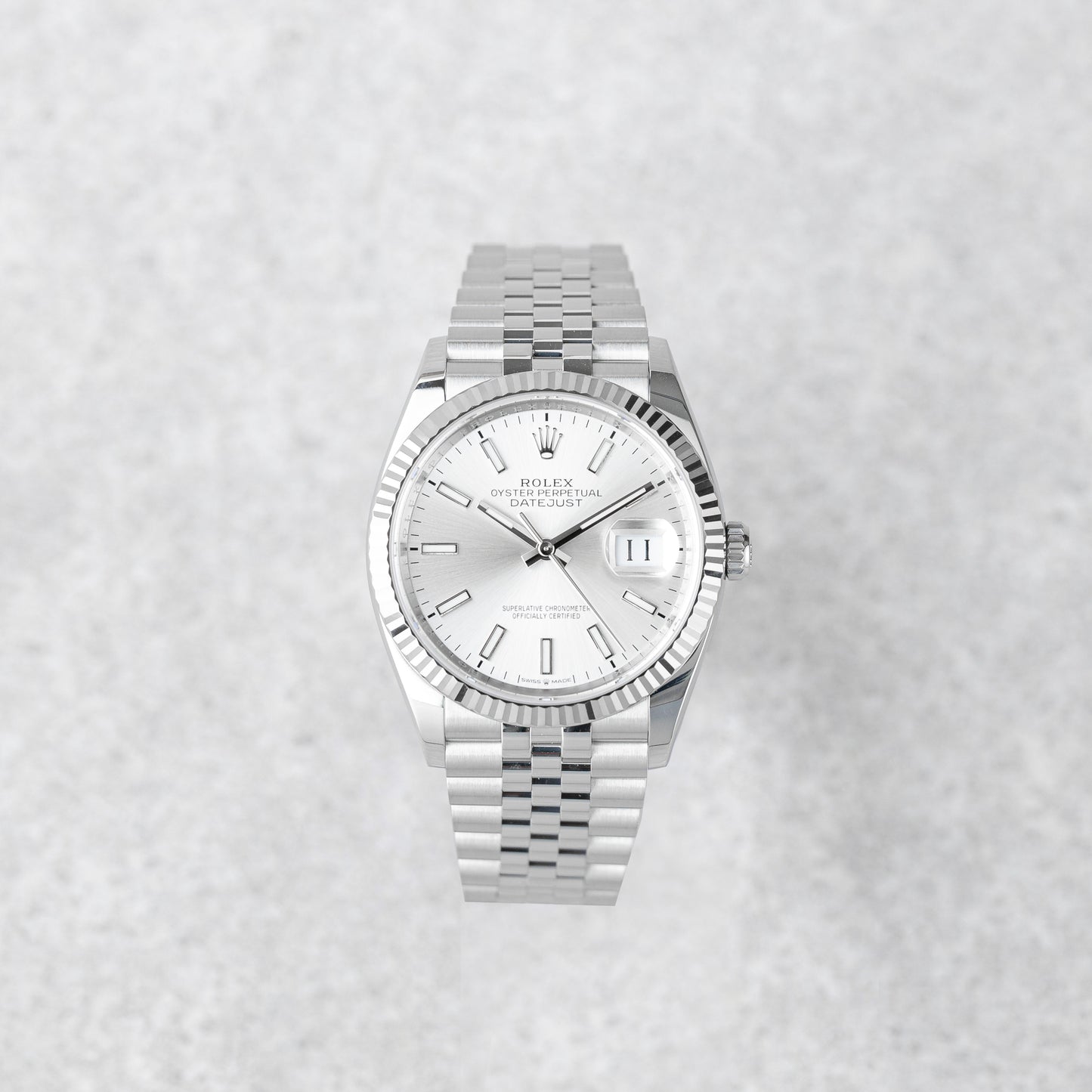 ROLEX DATEJUST 36 SILVER DIAL REF: 126234