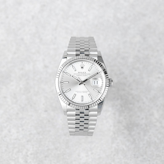 ROLEX DATEJUST 36 SILVER DIAL REF: 126234