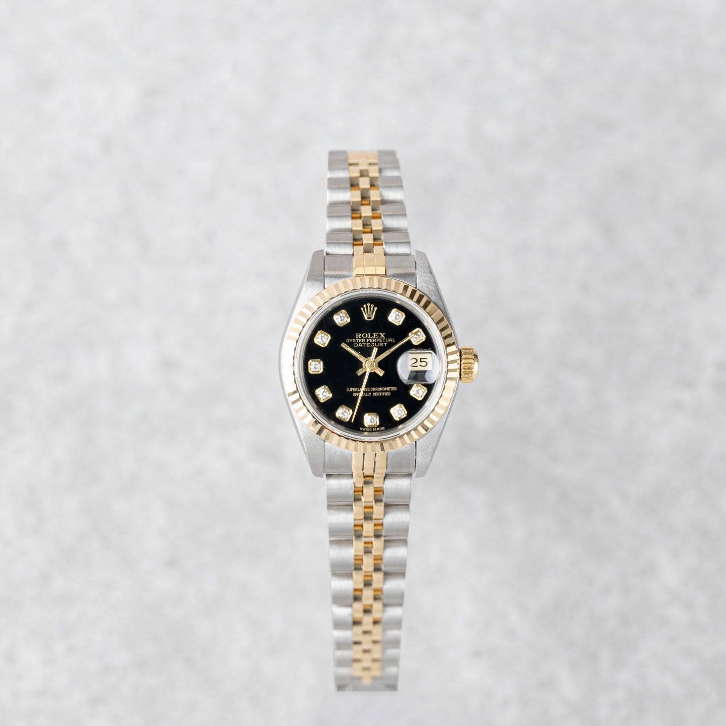 ROLEX LADY-DATEJUST 26 'BLACK BIG DIAMOND DIAL' REF: 69173