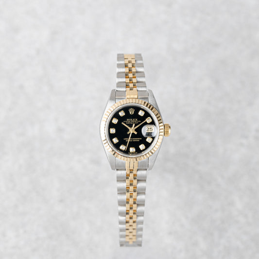ROLEX LADY-DATEJUST 26 'BLACK BIG DIAMOND DIAL' REF: 69173