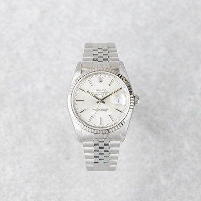 ROLEX DATEJUST 36 SILVER DIAL REF: 16234