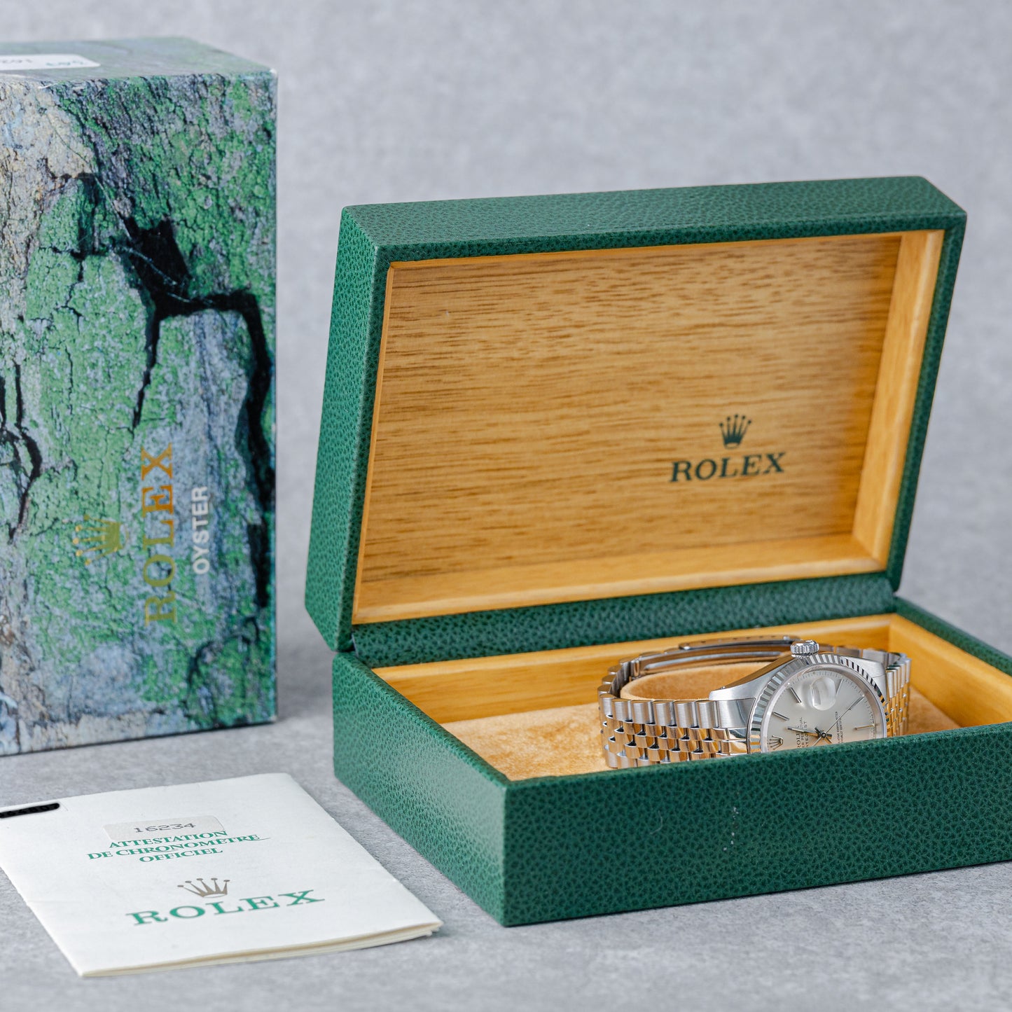 ROLEX DATEJUST 36 SILVER DIAL REF: 16234