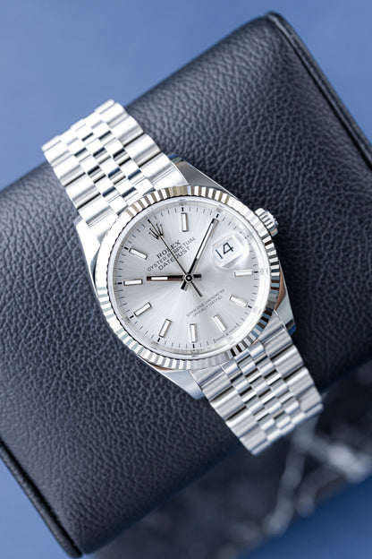 ROLEX DATEJUST 36 SILVER DIAL REF: 126234