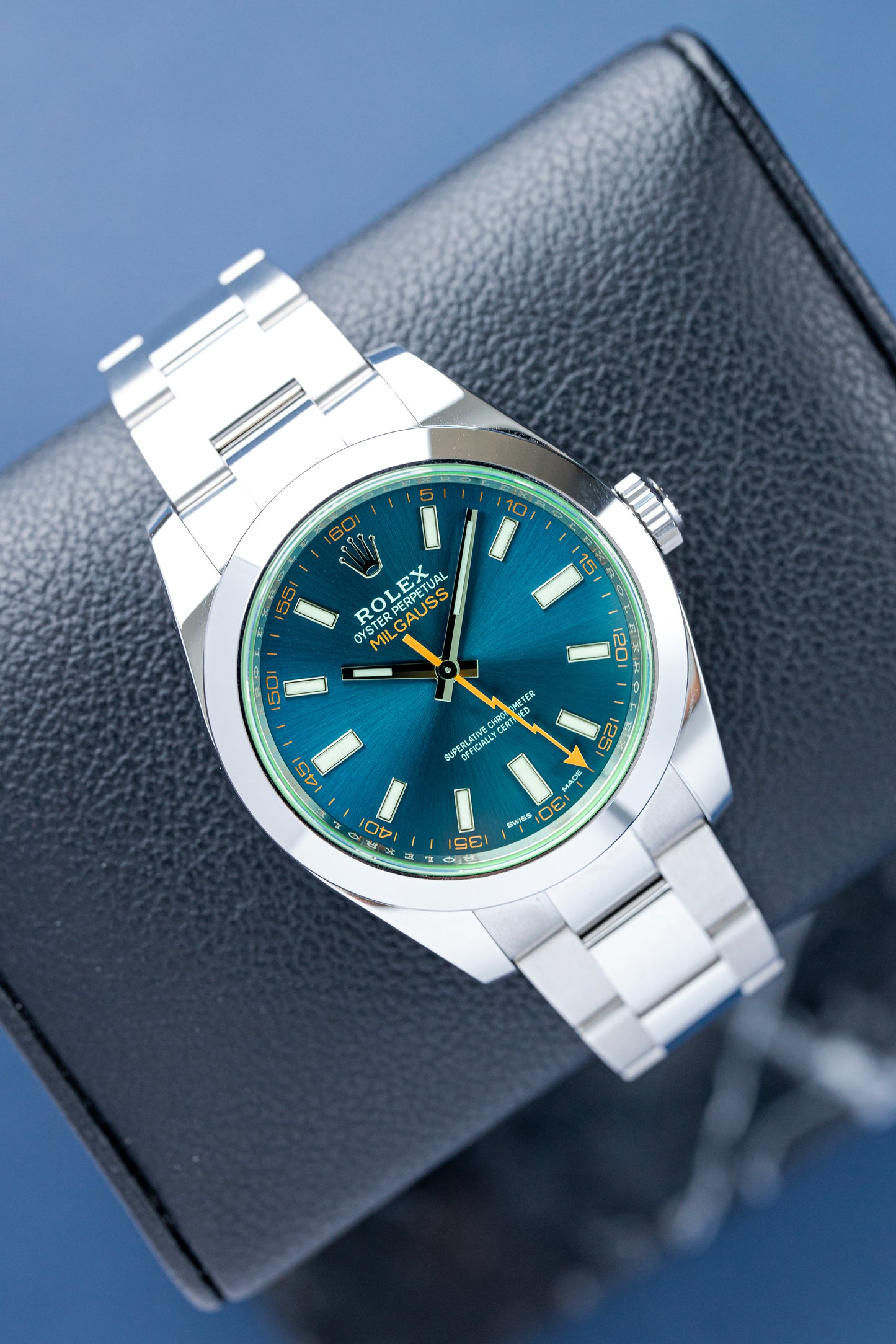 ROLEX MILGAUSS BLUE DIAL REF: 116400GV