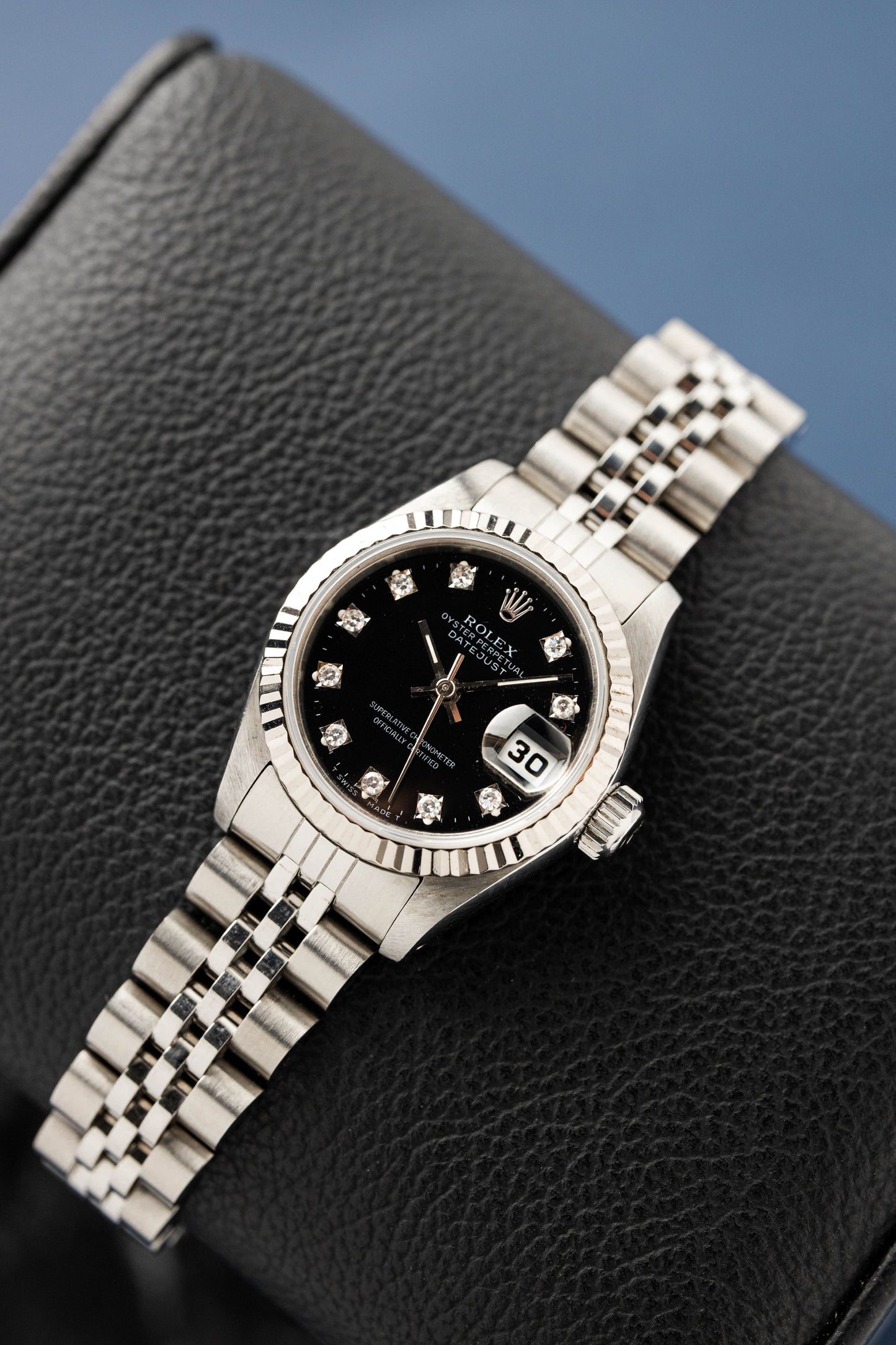 ROLEX LADY-DATEJUST 26 BLACK DIAMOND DIAL REF: 69174 (1990)