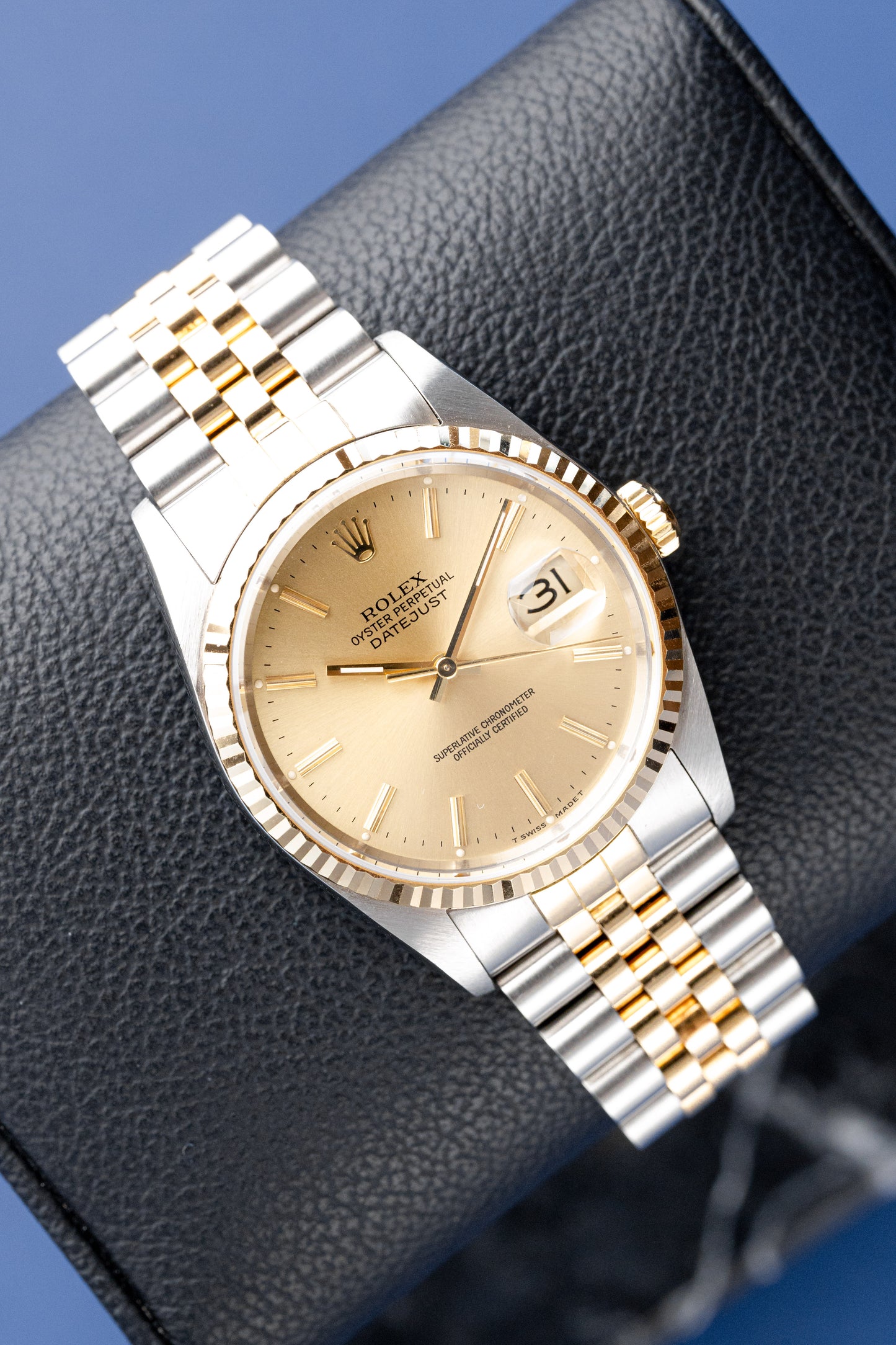 ROLEX DATEJUST 36 CHAMPAGNE DIAL REF: 16233