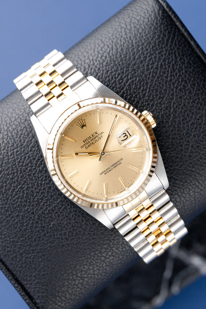 ROLEX DATEJUST 36 CHAMPAGNE DIAL REF: 16233