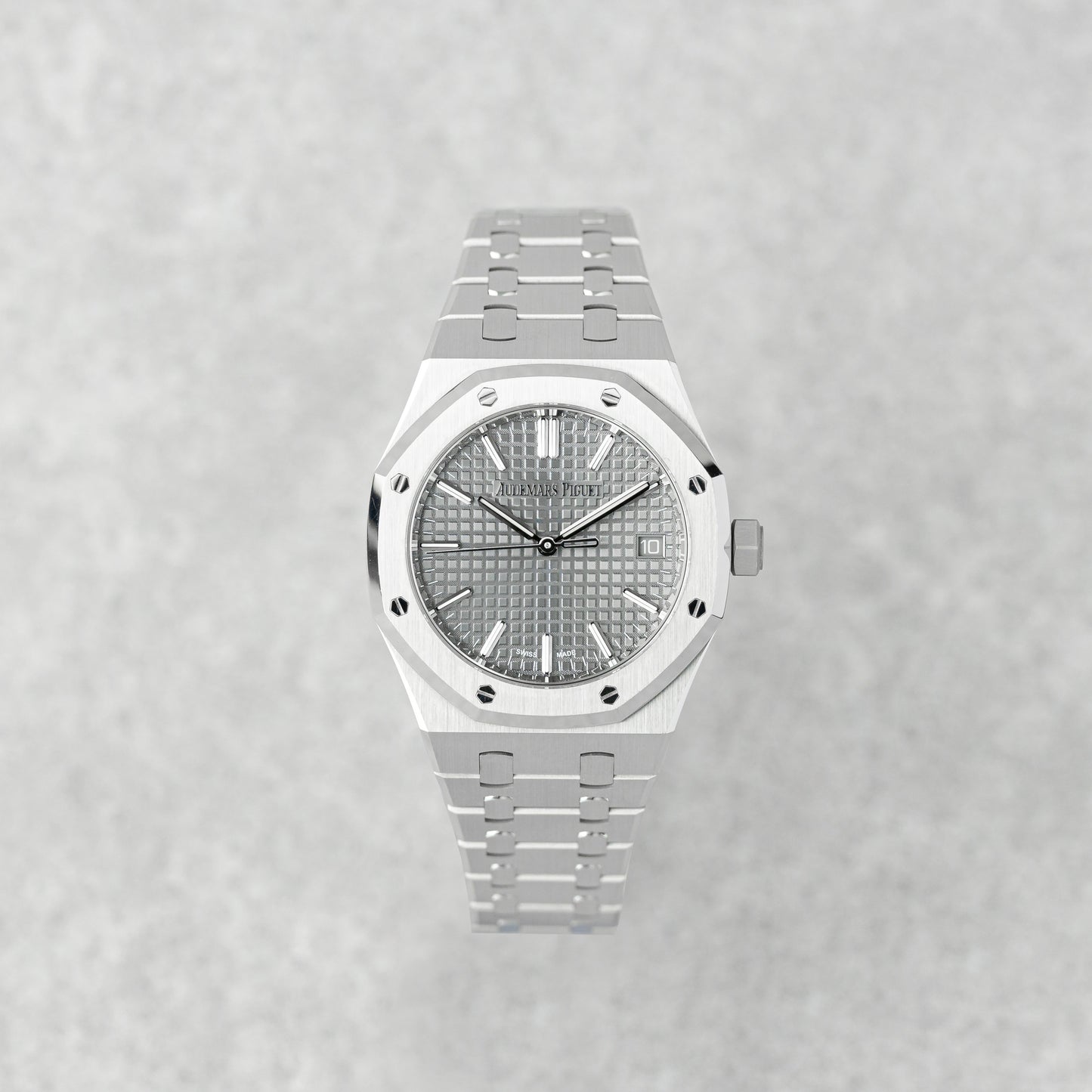 AUDEMARS PIGUET ROYAL OAK 37MM GREY DIAL "50TH ANNIVERSARY" REF: 15550ST
