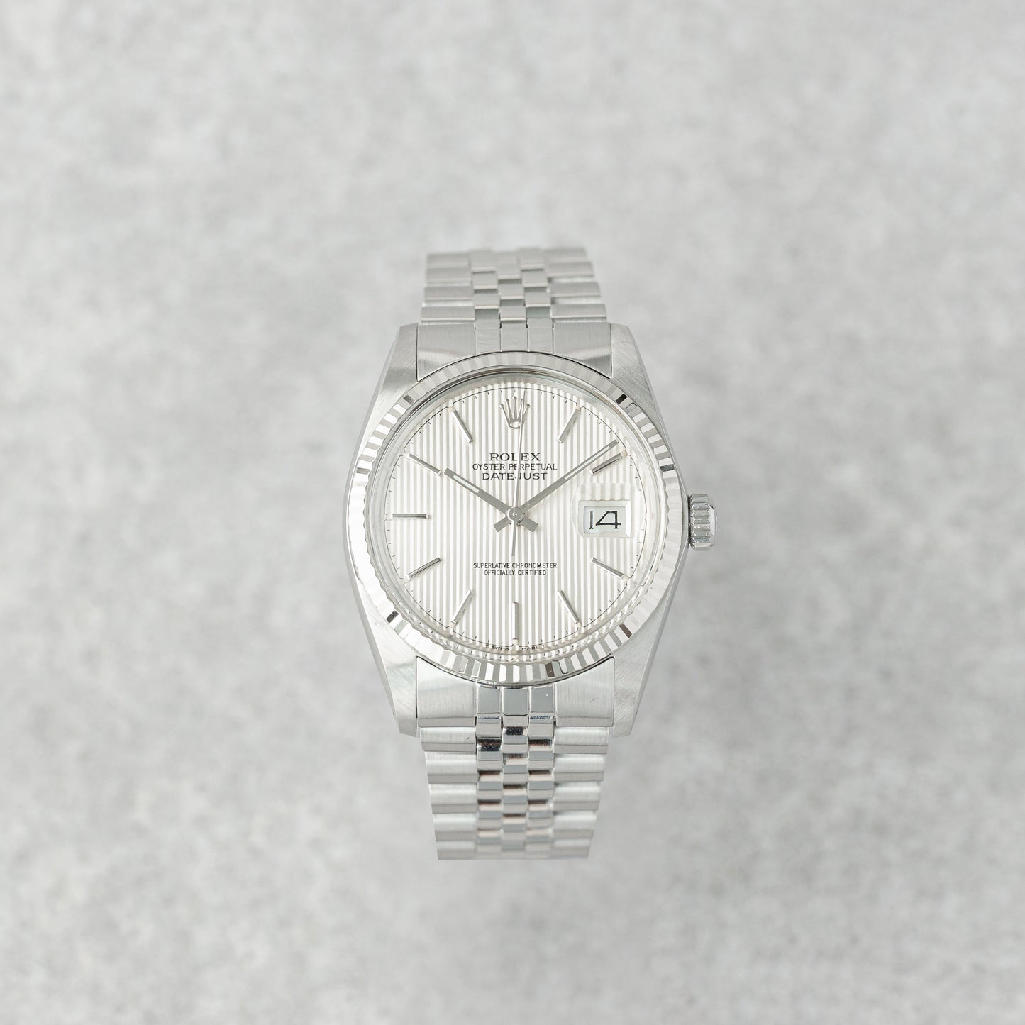 ROLEX DATEJUST 36 TAPESTRY DIAL REF: 16014