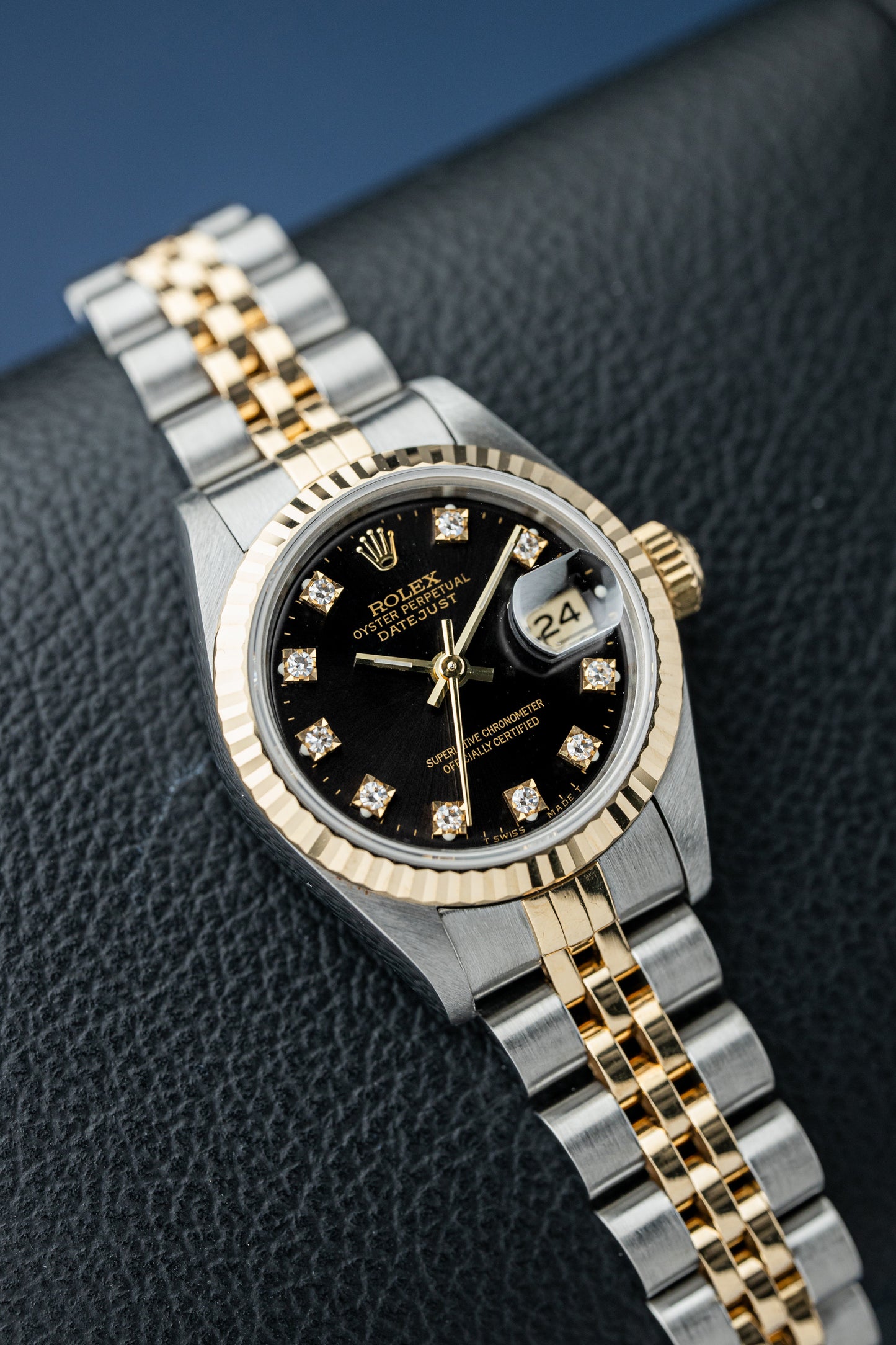 ROLEX LADY-DATEJUST 26 BLACK DIAMOND DIAL REF: 69173