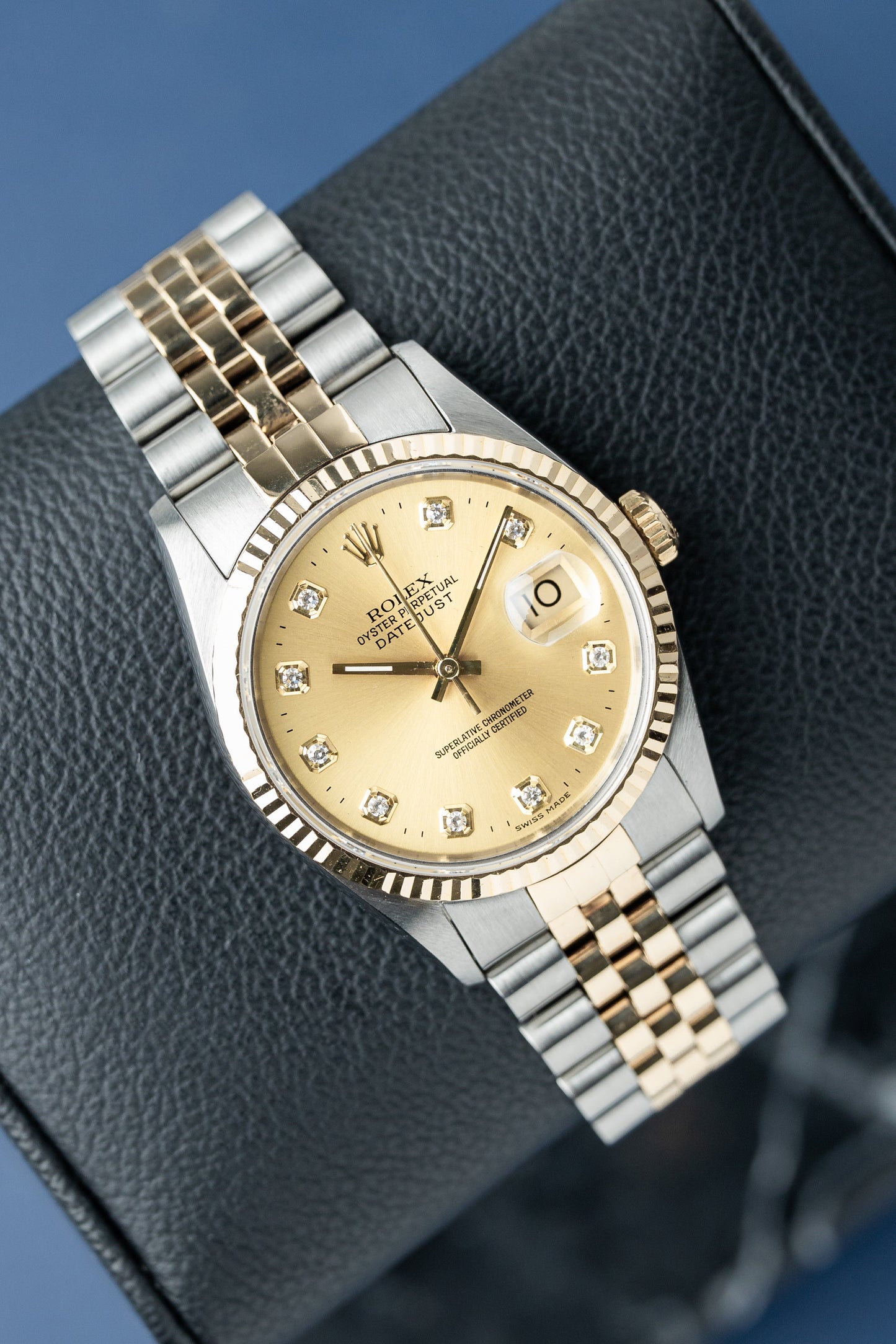 ROLEX DATEJUST 36 DIAL DE DIAMANTE CHAMPANHE REF: 16233 (1996)