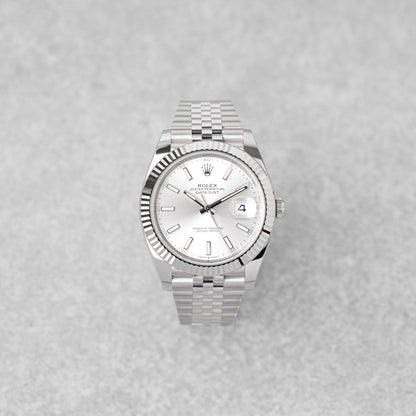 ROLEX DATEJUST 41 DIAL PRATEADO REF: 126334