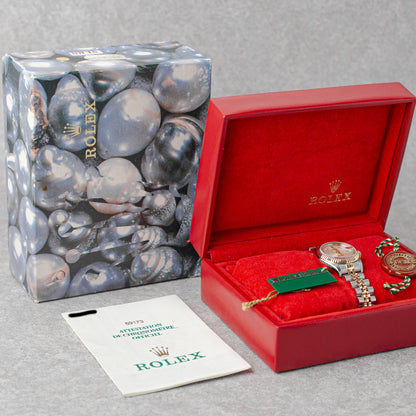 ROLEX LADY-DATEJUST 26 DIAL PRATEADO COM DIAMANTES REF: 69173 (1997)