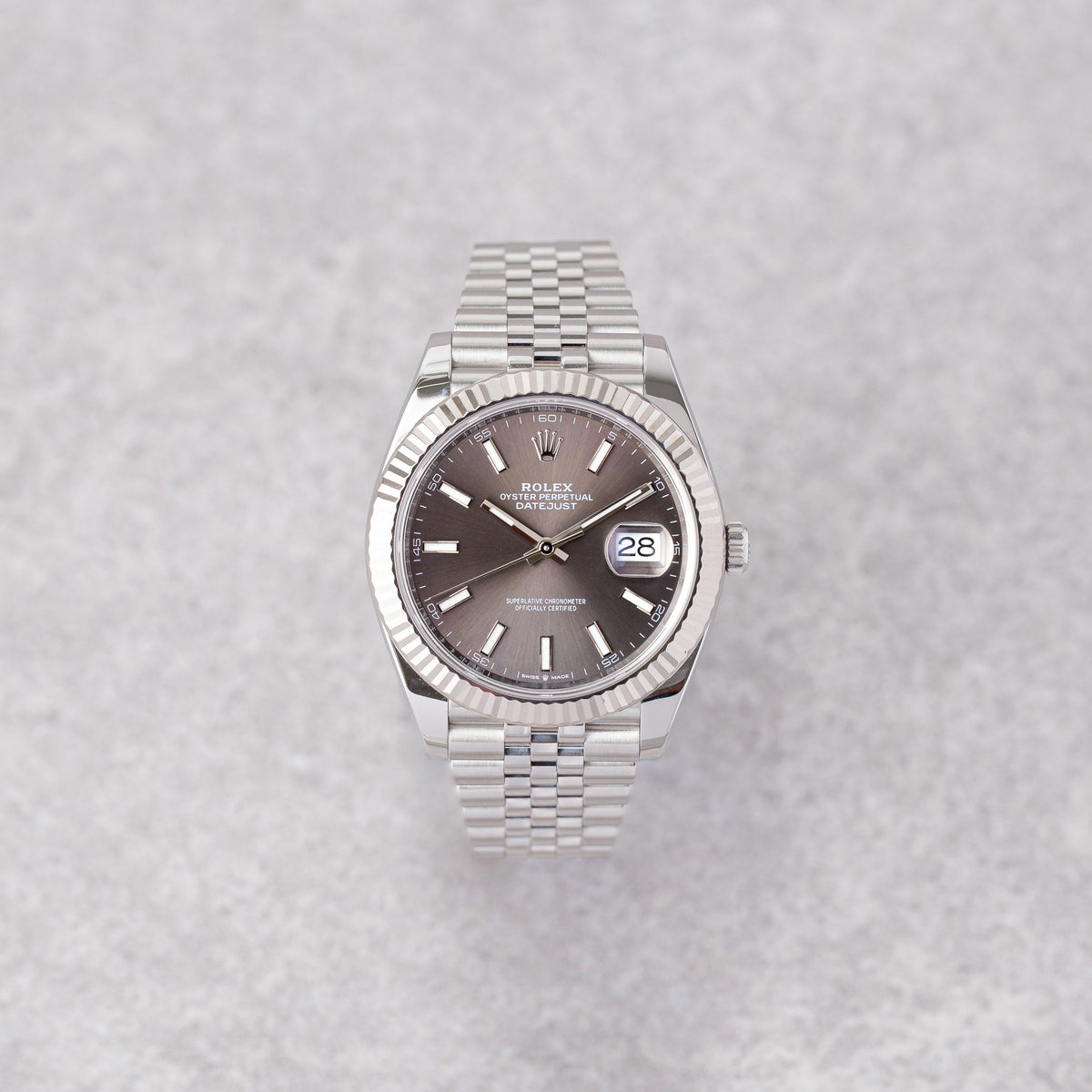 ROLEX DATEJUST 41 RHODIUM DIAL REF: 126334 (2019)
