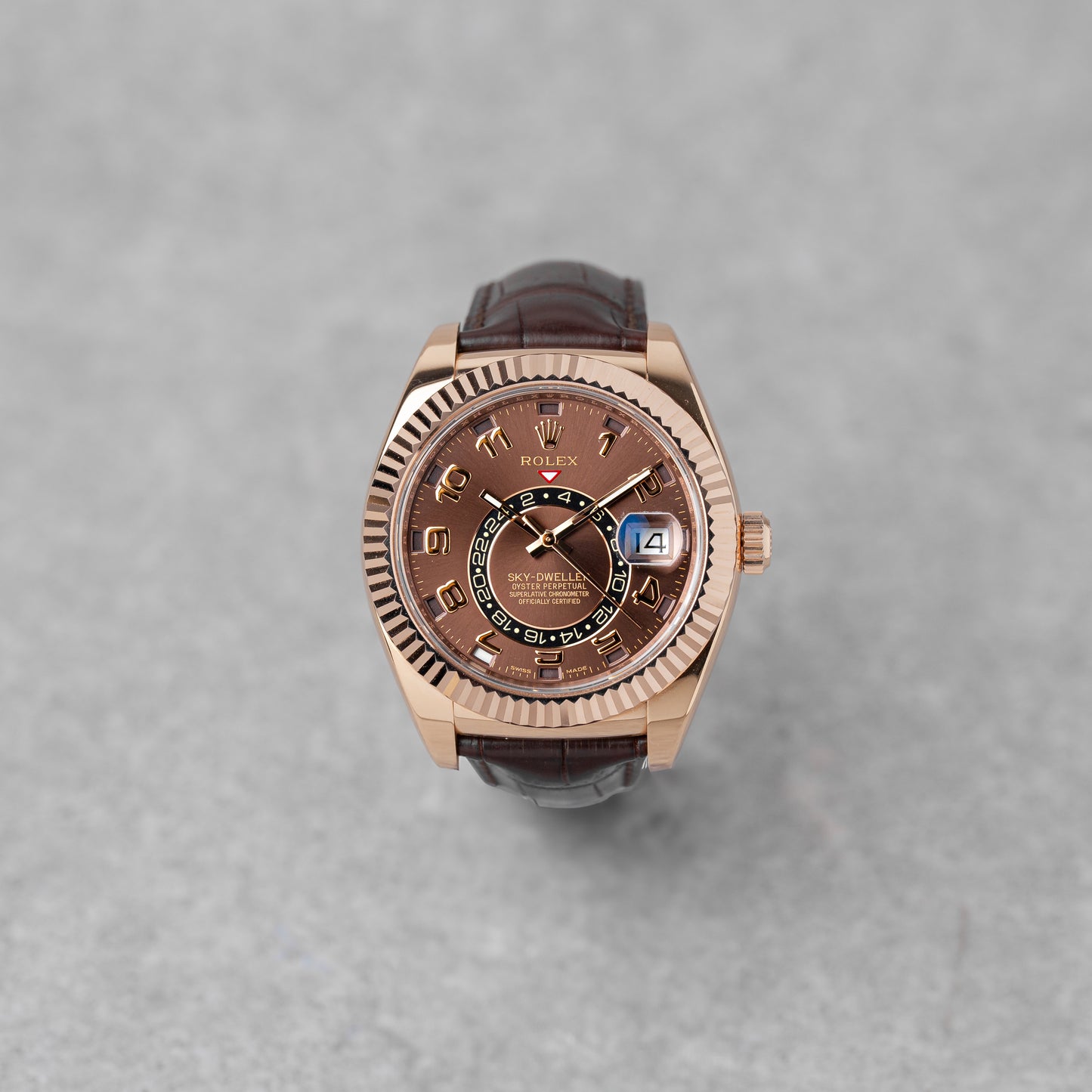 ROLEX SKY-DWELLER CHOCOLATE DIAL REF: 326135