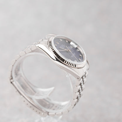ROLEX DATEJUST 36 BLUE DIAMONDS DIAL REF: 16234 (1994)
