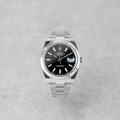 ROLEX DATEJUST 41 BLACK DIAL REF: 126334