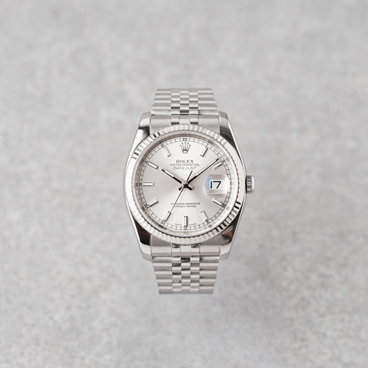 ROLEX DATEJUST 36 SILVER DIAL REF: 116234