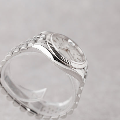 ROLEX DATEJUST 36 SILVER DIAL REF: 116234