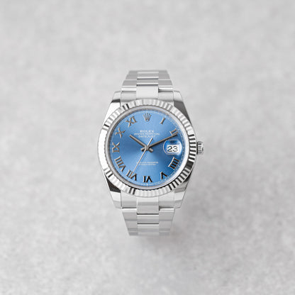 ROLEX DATEJUST 41 AZZURO BLUE DIAL REF: 126334 (2024)