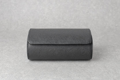 Rolo de 3 relógios de couro natural preto completo