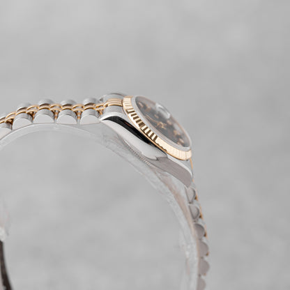 ROLEX LADY-DATEJUST 26 BLACK DIAMOND DIAL REF: 69173