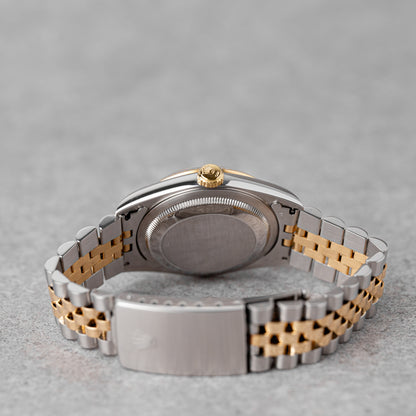 ROLEX DATEJUST 36 MOSTRADOR PRETO DIAMANTES REF: 16233 (1996)