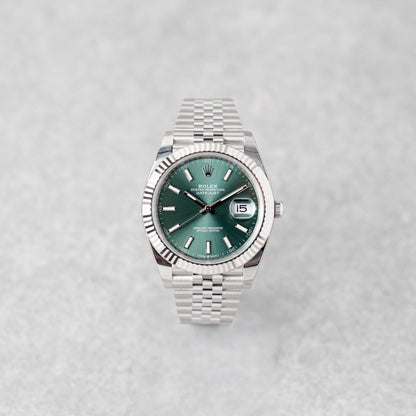 ROLEX DATEJUST 41 GREEN DIAL JUBILEE REF: 126334 (2025)
