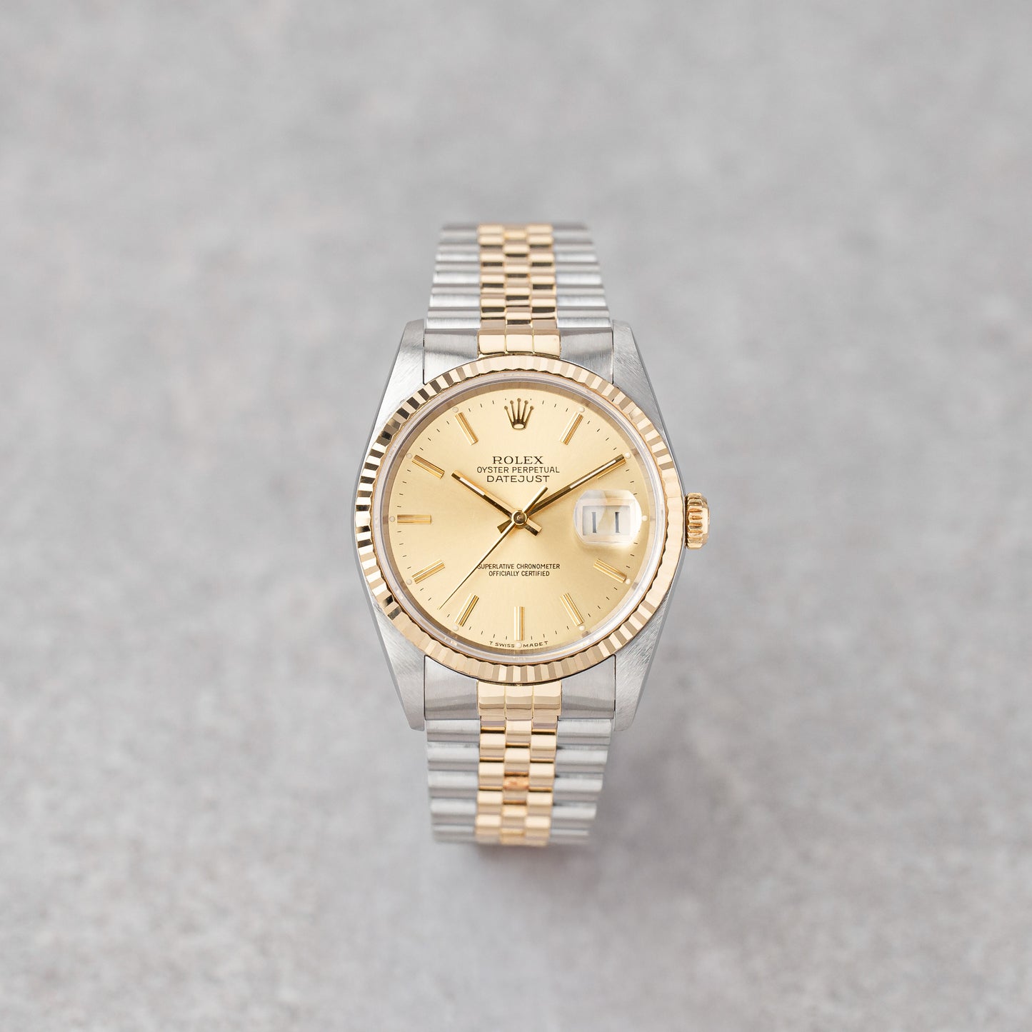 ROLEX DATEJUST 36 CHAMPAGNE DIAL REF: 16233