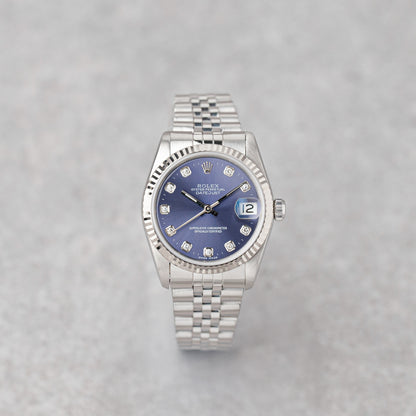 ROLEX DATEJUST 31 BLUE DIAMOND DIAL REF: 68274 (1998)