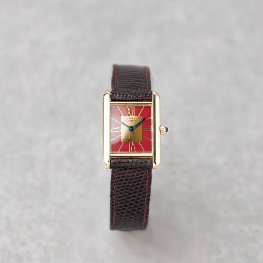CARTIER MUST DE CARTIER TANK 'Red Deco Dial' REF: 681006