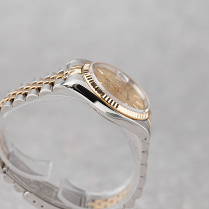 ROLEX DATEJUST 36 CHAMPAGNE DIAL REF: 16233