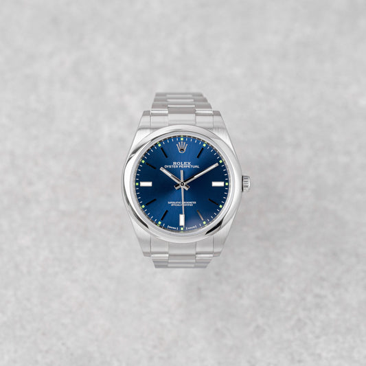 ROLEX OYSTER PERPETUAL 39 BLUE REF: 114300 (2018)