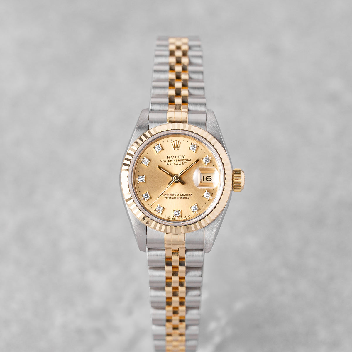 ROLEX LADY-DATEJUST 26 CHAMPAGNE DIAMOND DIAL REF: 69173 (1993)