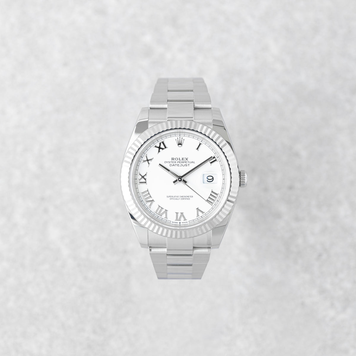 ROLEX DATEJUST 41 WHITE ROMAN DIAL REF: 126334