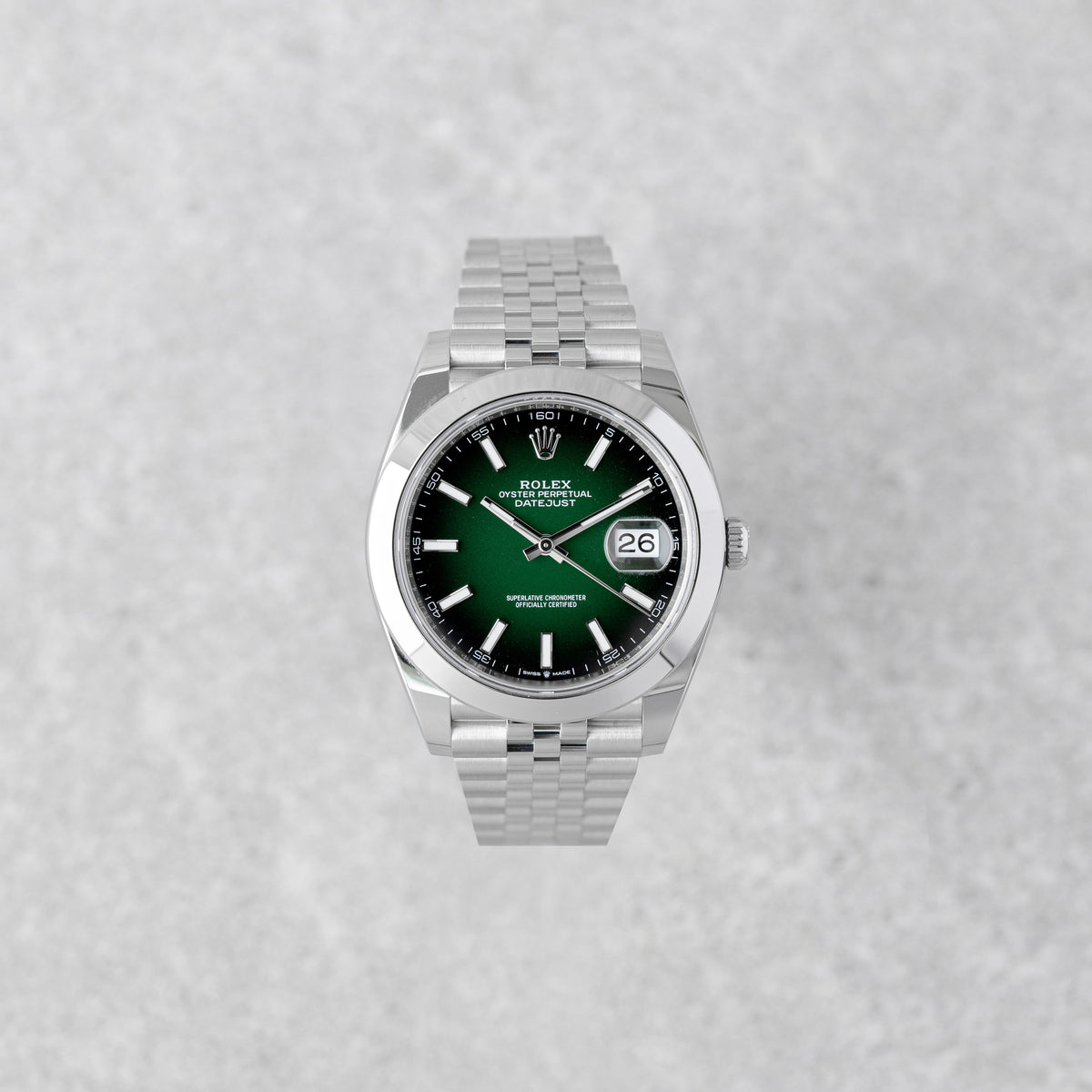 ROLEX DATEJUST 41 GREEN OMBRE DIAL JUBILEE REF: 126300