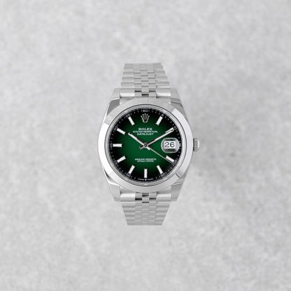 ROLEX DATEJUST 41 GREEN OMBRE DIAL JUBILEE REF: 126300